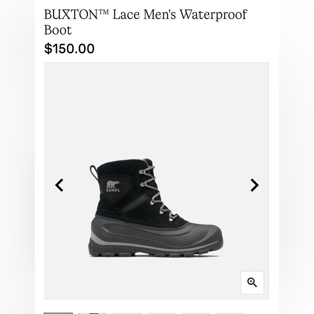 Buxton Sorel Black and Gray Winter Boots